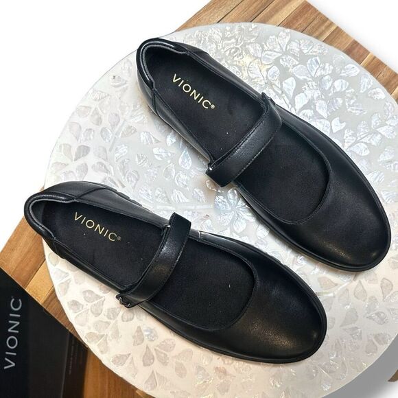 Vionic Uptown Leather Mary Jane Flats Comfort Shoes Women’s Size 11 W New in Box - Picture 9 of 14